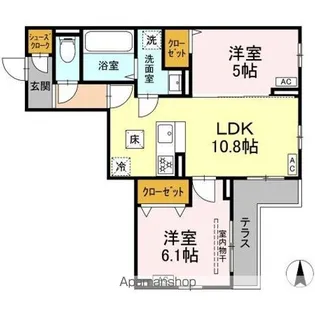 セレスティア北小岩III【1階】の間取り
