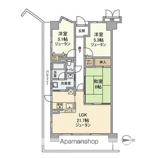 サザンコートレックス和泉【315号室】の間取り