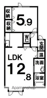 グラシアス新町【2B号室】の間取り