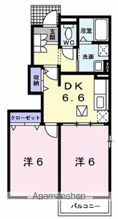 サングリーンハイツA【1階】の間取り