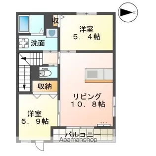 Slow Hand六番館【2階】の間取り