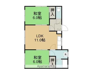 パークサイド花園【202号室】の間取り