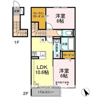 COZY長者原西 B棟【2階】の間取り