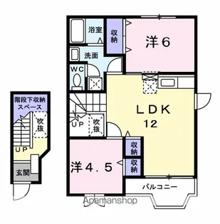 コーポシャルムⅡ【2階】の間取り