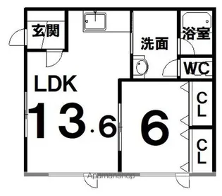 コーポあさひ【B号室】の間取り