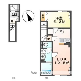 仮)土浦市下高津アパート【2階】の間取り