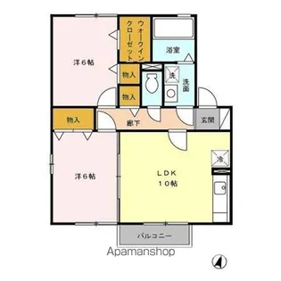 ムーン・コート【D202号室】の間取り