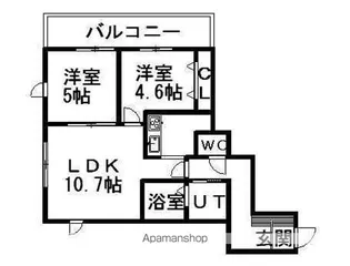 レジディア北2条イーストII【7階】の間取り