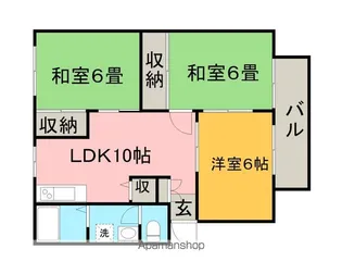 サンビレッジ二日市【C 102号室】の間取り