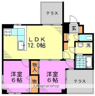 スカイハイツゆうな【1階】の間取り