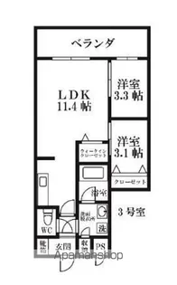 MODERN PALAZZO大名【4階】の間取り