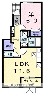 リュー プラシード【1階】の間取り