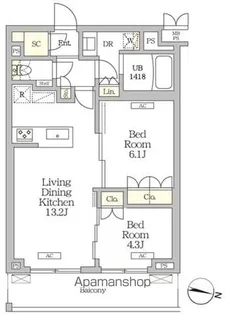 ミレーネ滝野川【4階】の間取り