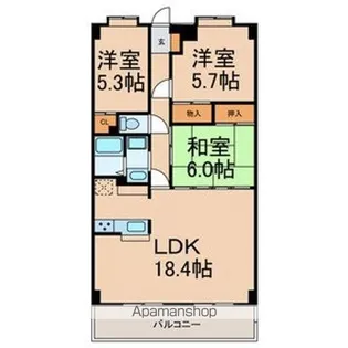 サニーウェル仲村【7階】の間取り