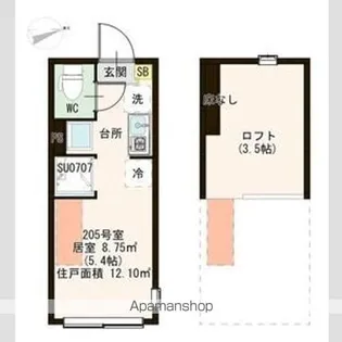 ハーモニーテラス上中里【2階】の間取り