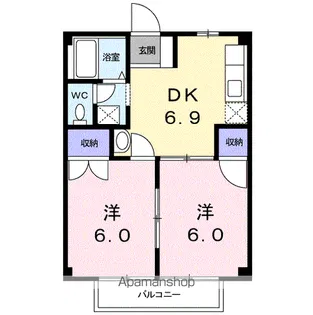 リバーマウス【1階】の間取り