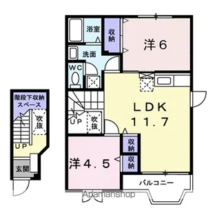 カーサルーラル【2階】の間取り