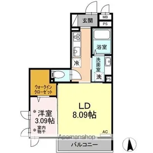 グランメゾン北野【101号室】の間取り