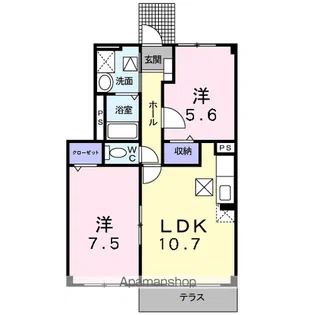 ゼファー【1階】の間取り