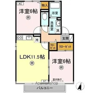 サンコーポ石井 A棟【1階】の間取り