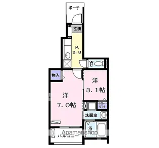 ブリッサ港西Ⅱ【1階】の間取り