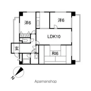 ランドマーク・一社【4階】の間取り