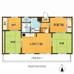 池尻ハイム舟入【6階】の間取り