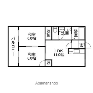 吉塚マンション【105号室】の間取り