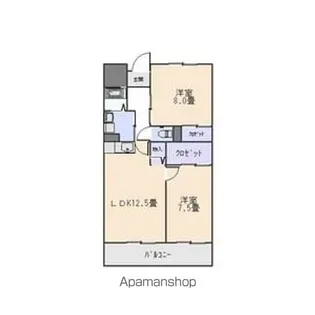 ハイライズ鴨田【4階】の間取り