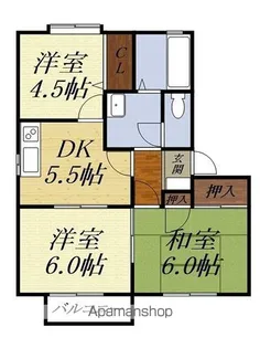 プラースII【2階】の間取り