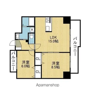 パークシティ玉造【6階】の間取り