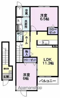 ボニートB【2階】の間取り