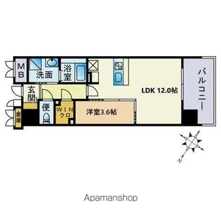 JP NOIE 天神南【9階】の間取り