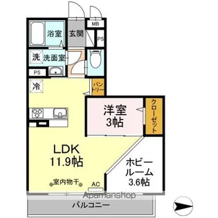フルール デ シャン D【2階】の間取り