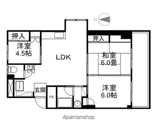 シャンボール三輪【4階】の間取り