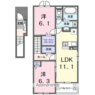 メゾン プリマヴェラ【2階】の間取り