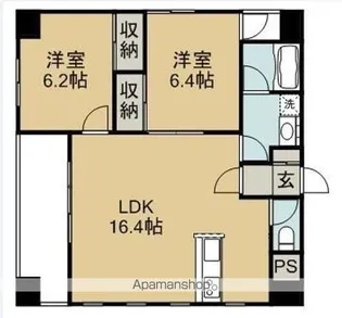 エコルクス赤坂【9階】の間取り