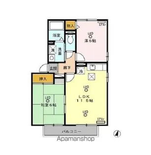 埼玉県狭山市入間川1丁目【アパート】の間取り