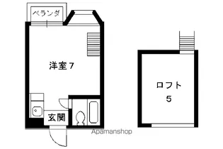 メゾンなか【207号室】の間取り