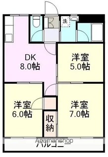 シティパレス柿島【302号室】の間取り