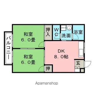 ハイツ高牟礼【2階】の間取り