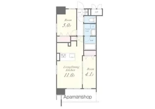 ROOTS SHINJUKU WAKAMATSUCHO(ルーツシ【6階】の間取り