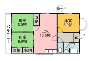 潮江ハイツ【4階】の間取り