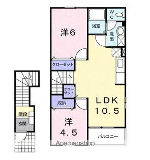 サニーハイツD【2階】の間取り