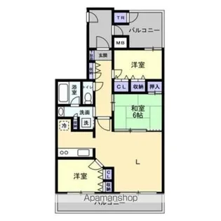 アルファシティ屋島六番館【612号室】の間取り