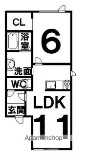 LA.FLEUR(ラフルール)【2-B号室】の間取り