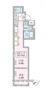 スカイコートリュクス品川大崎【403号室号室】の間取り