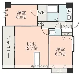 NICEマンション九品寺熊大医学部前【8階】の間取り