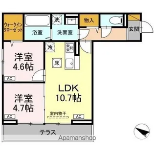 アヴァンスコート参番館【1階】の間取り