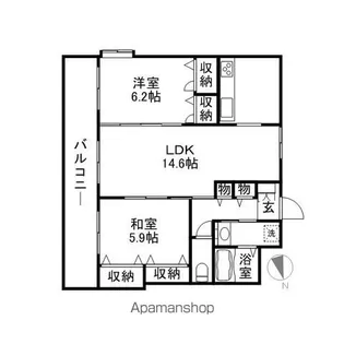 グランポンアミティエ【6階】の間取り